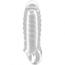 Удлиняющая насадка для члена «Stretchy Thick Penis Extension Tran No.36», цвет прозрачный, SONO SH-SON036TRA, бренд Shots Media, из материала TPE, длина 15.2 см.