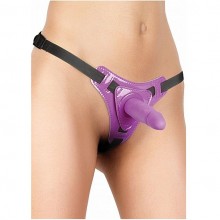 Женский универсальный страпон «Strap - On Purple Ouch», фиолетовый, SH-OU049PUR, бренд Shots Media, длина 11 см., со скидкой