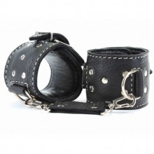 Кожаные наручники черные, BDSM Арсенал 51022ars, бренд БДСМ арсенал, со скидкой
