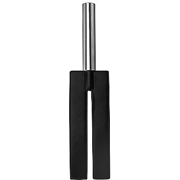 Пэдл OUCH «Leather Slit Paddle» SH-OU019BLK, бренд Shots Media, из материала кожа, длина 41 см., со скидкой