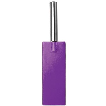 Шлепалка-пэдл для БДСМ «Ouch Leather Paddle Purple», фиолетовый, SH-OU020PUR, бренд Shots Media, длина 41 см.