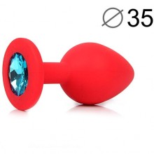 Втулка силиконовая анальная, длина 80 мм, диаметр 35 мм, цвет кристалла голубой, Sexy Friend SF-70601-05, цвет красный, длина 8 см.