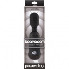 «PowerPlay BoomBoom Power Wand» женский вибромассажер для всего тела ребристый черный, NSN-0316-43, длина 18 см., со скидкой