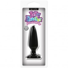 Jelly Rancher «Pleasure Plug - Small - Black» анальная пробка черная, бренд NS Novelties, из материала TPE, цвет черный, длина 10.1 см.