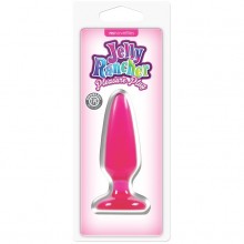 Jelly Rancher «Pleasure Plug - Small - Pink» анальная пробка розовая, бренд NS Novelties, из материала TPE, цвет розовый, длина 10.1 см., со скидкой
