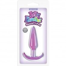 Jelly Rancher «T-Plug - Smooth - Purple» анальная малая пробка фиолетовая с ограничителем-ручкой, NSN-0451-15, бренд NS Novelties, цвет фиолетовый, длина 10.9 см.