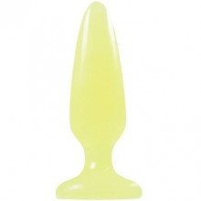Firefly Pleasure «Plug - Small - Yellow» анальная пробка флуоресцентная желтая, NSN-0475-28, бренд NS Novelties, цвет желтый, длина 10.1 см., со скидкой