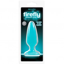 Firefly Pleasure «Plug - Medium - Blue» средняя анальная пробка флуоресцентная голубая, NSN-0475-37, бренд NS Novelties, цвет голубой, длина 12.7 см., со скидкой