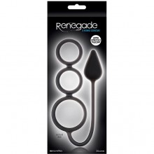 Анальная пробка с эрекционными кольцами Renegade «3 Ring Circus - Small - Black», NSN-1109-43, бренд NS Novelties, длина 33.7 см., со скидкой
