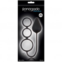 Анальная пробка с эрекционными кольцами Renegade «3 Ring Circus - Large - Black», NSN-1109-63, бренд NS Novelties, длина 36.5 см., со скидкой