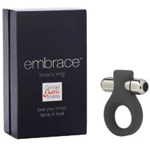 Вибро-насадка для члена «Embrace Lovers Ring», цвет серый, Embrace Collection 4615, из материала Силикон, длина 7 см., со скидкой