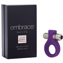 Вибро-насадка EMBRACE LOVERS RING фиолетовая, бренд CalExotics, из материала силикон, коллекция Embrace Collection, длина 7 см., со скидкой