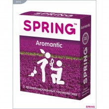 Презервативы из натурального латекса «Spring Aromantic» ароматизированные, упаковка 3 штуки, Spring JS-00176, длина 19.5 см., со скидкой