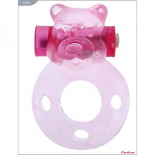Кольцо «Медвежонок» с вибрацией, цвет розовый, Eroticon 30238, длина 4 см.