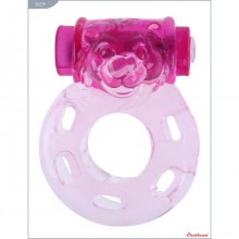 Кольцо «Собачка» с вибрацией, цвет розовый, Eroticon 30239, длина 4 см., со скидкой