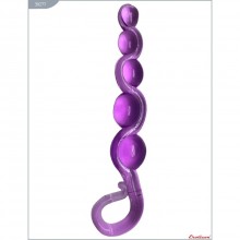 Гелевая анальная цепочка «Wonderful Beads», цвет фиолетовый, Eroticon 30277, из материала ПВХ, длина 22 см.