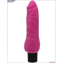Реалистичный женский вибратор «King of Sex», цвет розовый, Eroticon 30305-1, из материала CyberSkin, длина 19 см., со скидкой