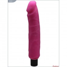 Реалистичный женский вибратор с улучшенной текстурой «King of Sex», цвет розовый, Eroticon 30309-1, из материала CyberSkin, длина 22.5 см., со скидкой