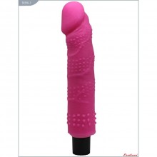 Реалистичный женский вибратор «King of Sex», цвет розовый, Eroticon 30310-1, из материала CyberSkin, длина 24 см., со скидкой