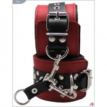 Узкие наручники с мягкой подкладкой, цвет красный, Подиум Р21а, бренд Фетиш компани, со скидкой