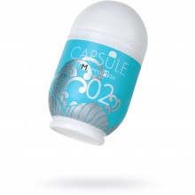 Мастурбатор-яйцо «Capsule 02 Sazanami», многоразовое, цвет голубой, Mens Max 5730240, из материала TPE, длина 8 см.