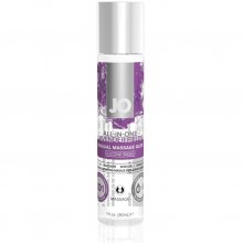 Массажное гель-масло на силиконовой основе «All-In-One Massage Gel Lavender» от компании System Jo, объем 30 мл, JO10146, цвет прозрачный, 30 мл., со скидкой
