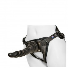 Кожаные трусики с насадкой «Harness Ultra Realistic 6.5», цвет черный, Биоклон 630303, бренд LoveToy А-Полимер, коллекция Harness System, длина 18.5 см.