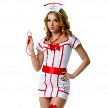 Вызывающий костюм для ролевых игр «Доктор Сьюзи», цвет белый, размер M/L, Le Frivole 02896, из материала полиэстер