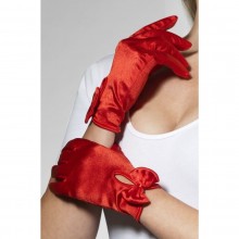 Атласные перчатки «Леди», цвет красный, размер OS, Fever 03881, One Size (Р 42-48), со скидкой