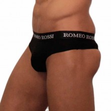 Трусы мужские стринги, цвет черный, размер L, Romeo Rossi RR1006-2-L, со скидкой