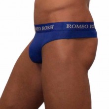 Трусы мужские стринги, цвет синий, размер M, Romeo Rossi RR1006-9-M, со скидкой