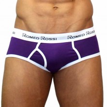 Трусы мужские брифы, цвет фиолетовый, размер L, Romeo Rossi RR366-5-L, из материала хлопок, со скидкой