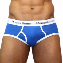 Трусы мужские брифы голубого цвета, размер XL, Romeo Rossi RR366-9-XL, из материала хлопок, цвет голубой, со скидкой