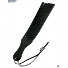 Хлопалка пятипалая, цвет черный, Подиум Р164, бренд Фетиш компани, из материала кожа, длина 26 см., со скидкой