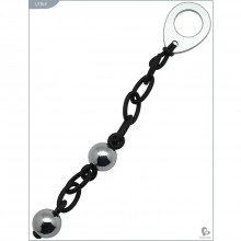 Шарики «Love in Chains» на силиконовой цепочке, цвет черный, Rocks Off LICBLK, длина 25 см., со скидкой