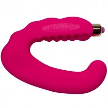 Стимулятор двойного воздействия для женщин «Rock Chick», цвет розовый, Rocks Off, из материала силикон, длина 12.5 см.