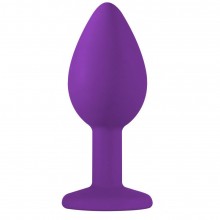Анальная пробка «Emotions Cutie Small» с прозрачным кристаллом, цвет фиолетовый, Lola Toys 4011-04Lola, бренд Lola Games, из материала силикон, длина 7.5 см., со скидкой
