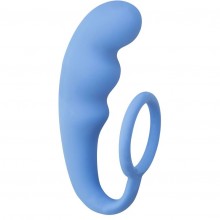 Анальный стимулятор с эрекционным кольцом «Mountain Range Anal Plug Blue», цвет синий, 4218-03Lola, длина 19 см.