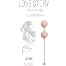 Вагинальные шарики Cleopatra «Tea Rose», цвет бежевый, Lola Toys 3007-01Lola, из материала силикон, коллекция Love Story, длина 16 см.