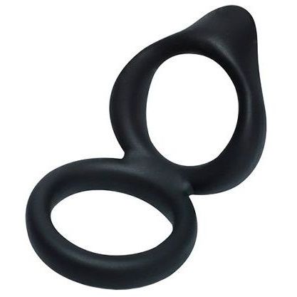 Двойное эрекционное кольцо на пенис «Levett Victor», цвет черный, 15031, из материала силикон, диаметр 3.2 см.