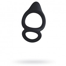 Двойное эрекционное кольцо на пенис «Levett Marcus», цвет черный, 16009, из материала силикон, диаметр 3.2 см.