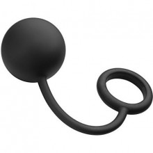 Анальный шарик с эрекционным кольцом «Tom of Finland», цвет черный, XRTF3907, длина 21.5 см., со скидкой