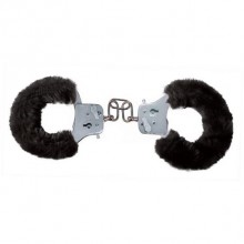 Меховые наручники с ключами «Furry Fun Cuffs Black» с мехом от ToyJoy, цвет черный, 3006009505, бренд Toy Joy, со скидкой