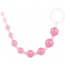 Анальные шарики на жесткой связке «Thai Beads Pink», цвет розовый, Toy Joy TOY9259, из материала ПВХ, длина 25 см., со скидкой
