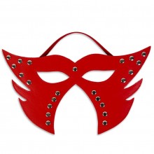 Фигурная маска для фетиш игр, цвет красный, размер OS, Пикантные Штучки DP026, из материала искусственная кожа, One Size (Р 42-48), со скидкой