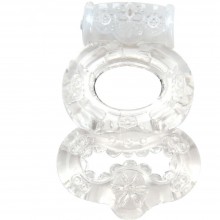 Эрекционное кольцо с вибрацией «Climax Gems Crystal Ring», цвет прозрачный, Topco Sales TS1006576, диаметр 5.8 см., со скидкой