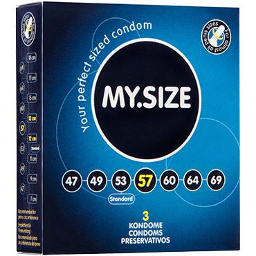 Презервативы классической формы «My Size - № 57», упаковка 1 шт, E27217, бренд R&S Consumer Goods GmbH, из материала латекс, длина 17.8 см.