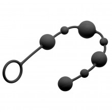 Анальные шарики «Linger Graduated Anal Beads», цвет черный, XR Brands XRAE178, из материала силикон, длина 35 см., со скидкой