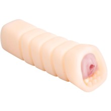 Мастурбатор вагина необычной формы с вибрацией от компании Baile, цвет телесный, BM-009161-1, из материала TPE, длина 16 см.