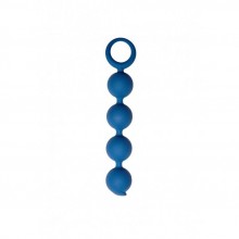 Анальная цепочка из силикона «Appulse» с кольцом, цвет синий, Le Frivole Costumes 05508, длина 15 см., со скидкой
